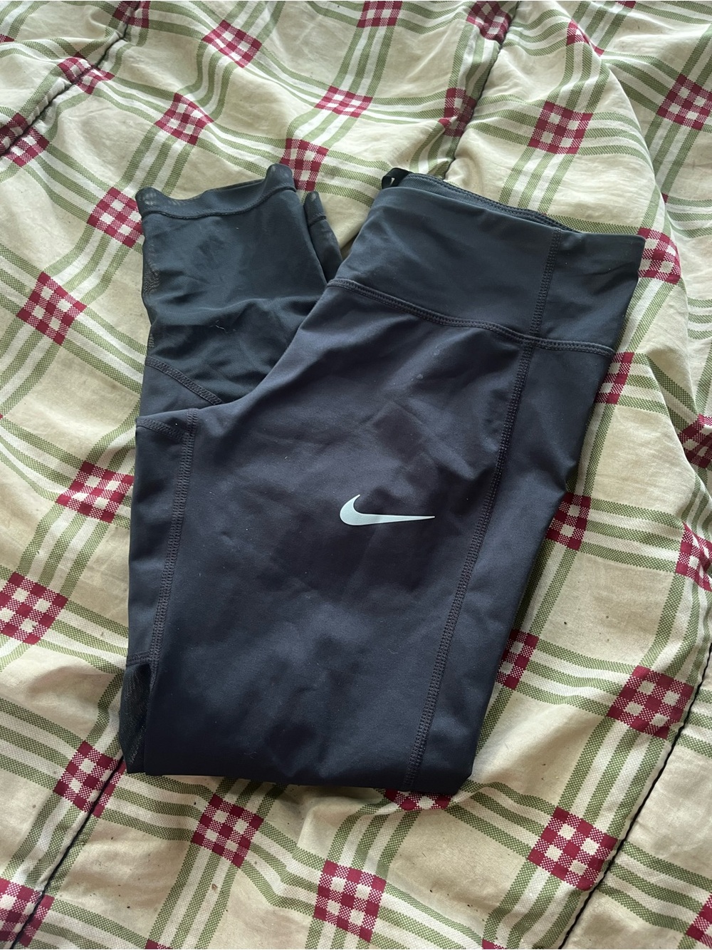 Nike Black Leggings with Reflective Silver Swoosh